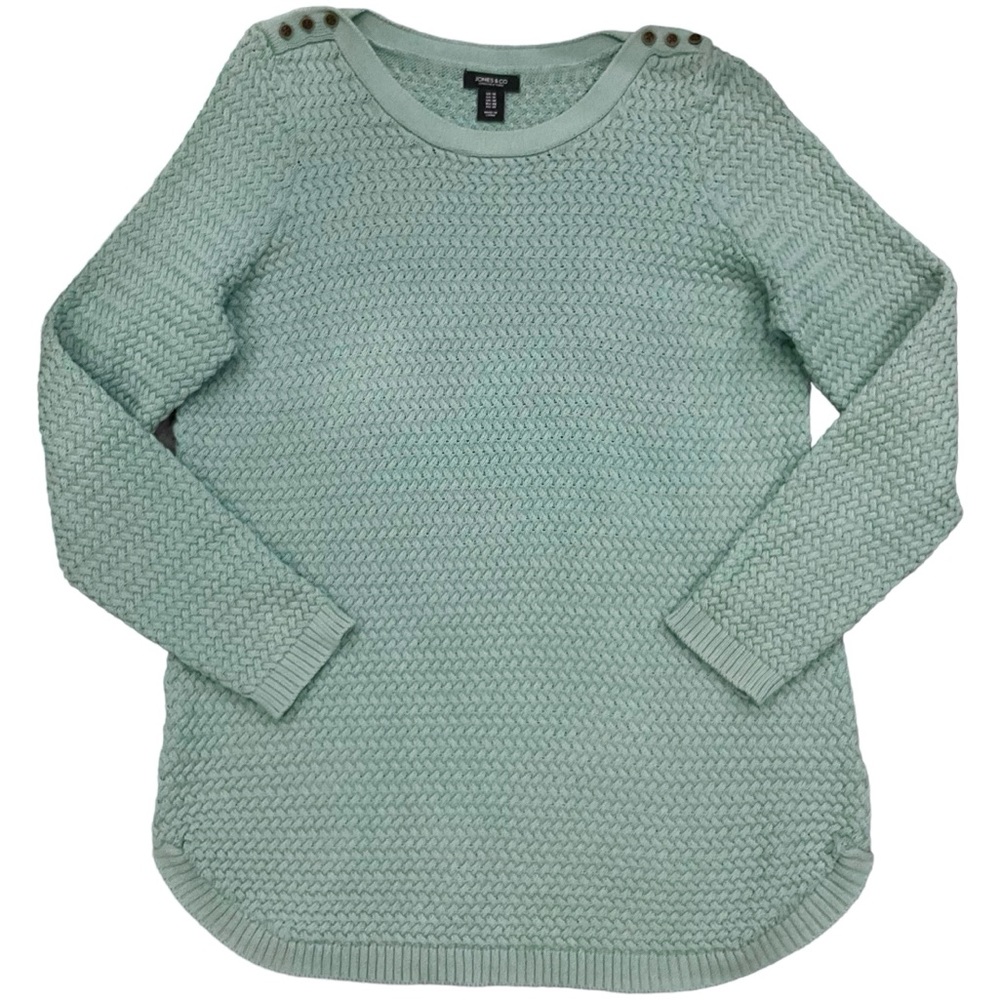 Jones & Co | Jones New York Women’s Long Knit Sweater Weaved Green Tunic…